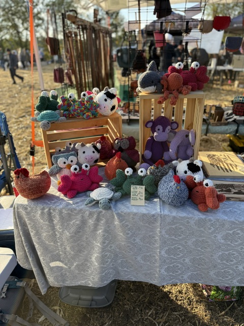 Handmade crafts by Just Crafts at a local craft show