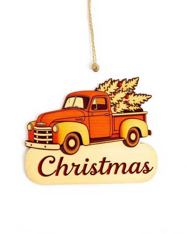 Christmas Truck Wooden Plaque
